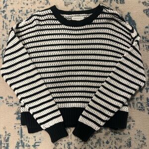 Aeropostale Black and White Striped Sweater